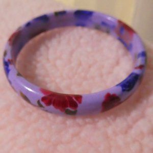 Pretty Lavender Floral Bangle Bracelet